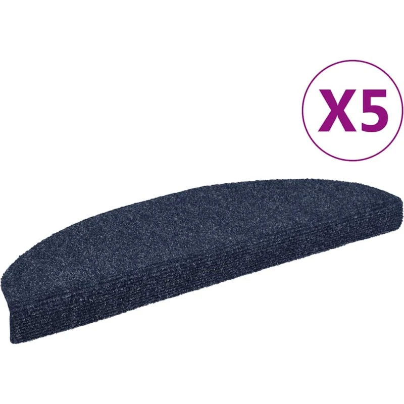 vidaXL selvklæbende trappemåtter 5 stk 65x21x4 cm blå