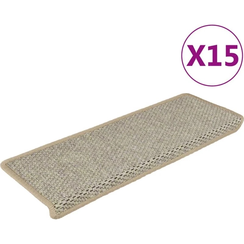vidaXL selvklæbende trappemåtter 15 stk. 65x21x4 cm sisal-look grøn