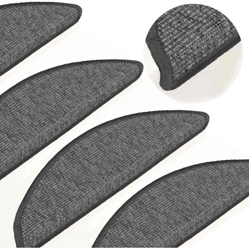 vidaXL trappemåtter 15 stk. 56x17x3 cm beige/grå halvrunde