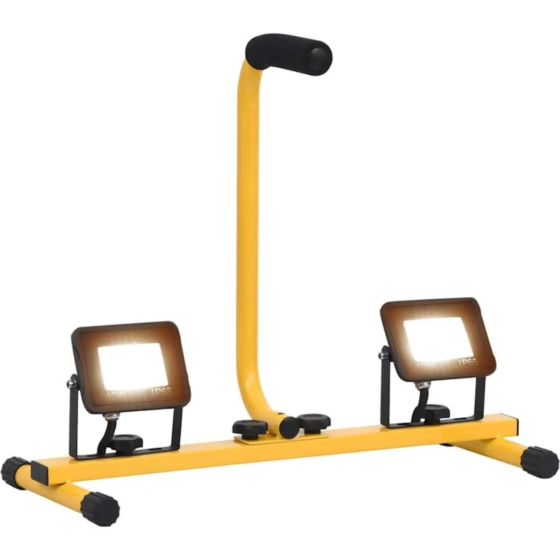 vidaXL LED-projektør med håndtag 2x10 W varmt hvidt lys