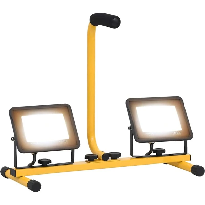 vidaXL LED-projektør m. håndtag 2x30W varm hvid