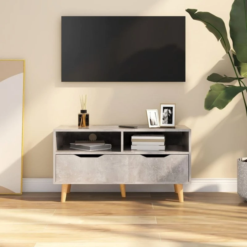 vidaXL TV-bord 90x40x48,5 cm konstrueret træ - betongrå