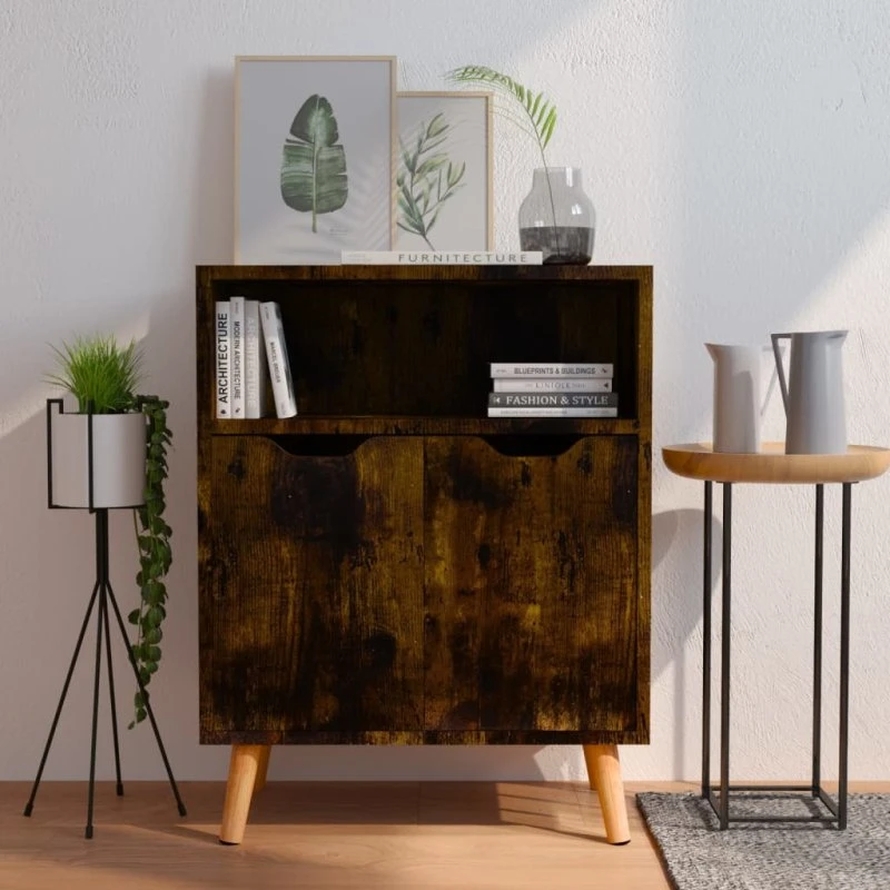 vidaXL skænk 60x30x72 cm konstrueret træ – røget egetræ