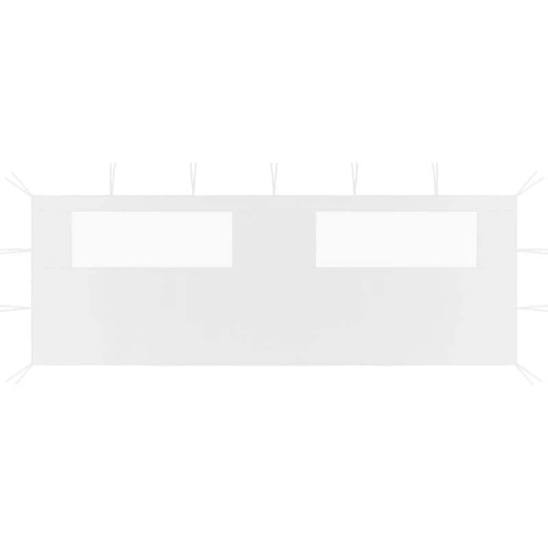 vidaXL pavillonvæg med vinduer 6x2 m hvid