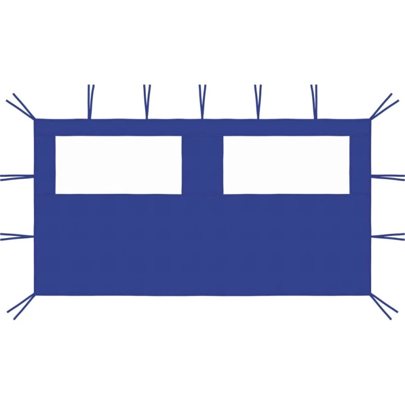 vidaXL pavillonvæg med vinduer 4x2 m blå