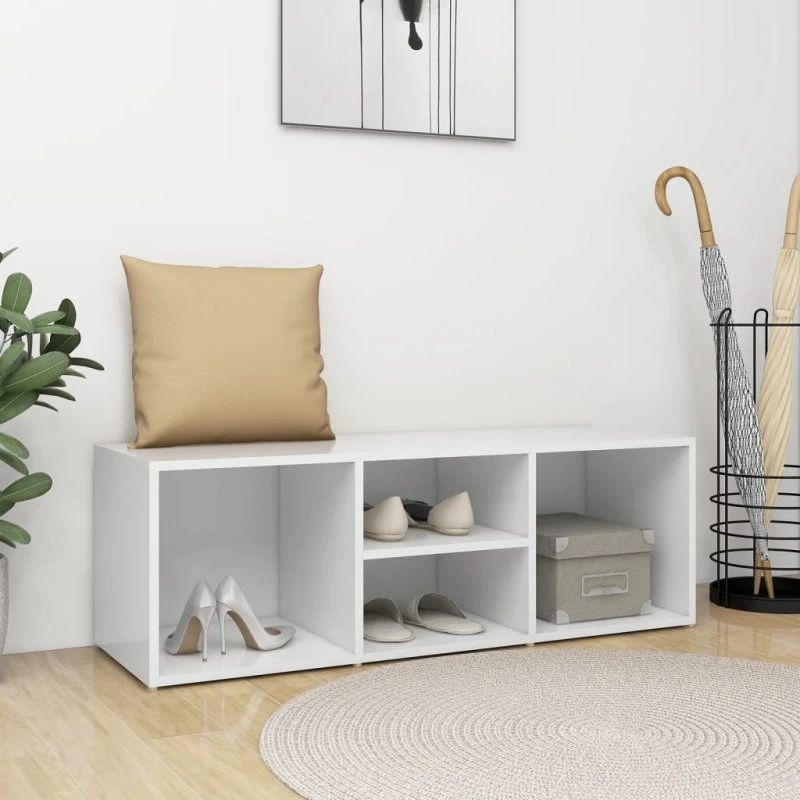 vidaXL skoreol 105x35x35 cm hvid (konstrueret træ)