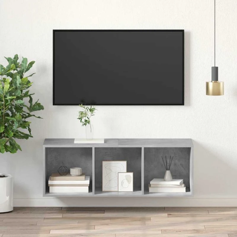 vidaXL væghængt TV-skab 37x37x107 cm - betongrå