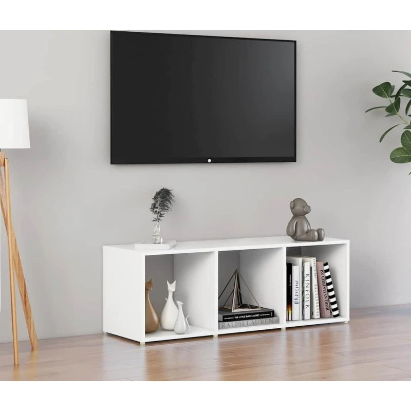vidaXL TV-skab 107x35x37 cm hvid, konstrueret træ