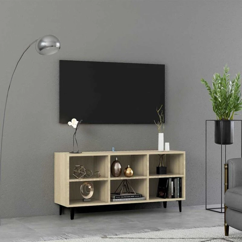 vidaXL TV-skab 103,5x30x50 cm Sonoma-eg med metalben