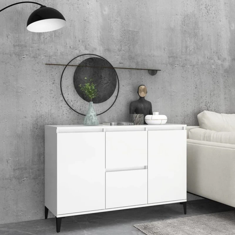 vidaXL skænk 102x35x70 cm konstrueret træ hvid
