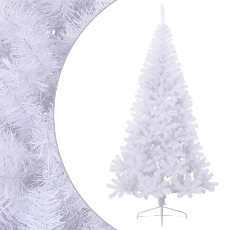 vidaXL kunstigt halvt juletræ 240 cm PVC hvid med fod