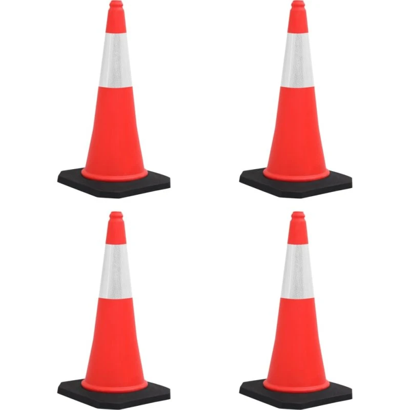 vidaXL trafikkegler 4 stk. 75 cm med refleks og tung bund
