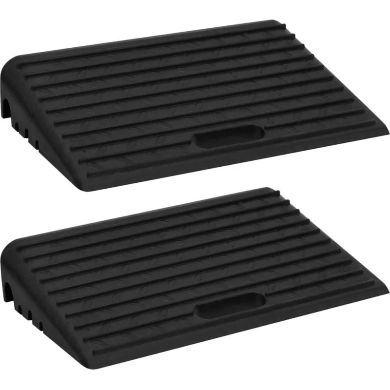 vidaXL kantstensramper 2 stk. 50x30x11 cm gummi, sort mat