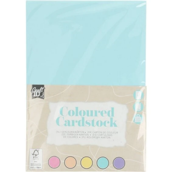 Craft ID Karton A5 220 g - 25 ark - 5 pastelfarver