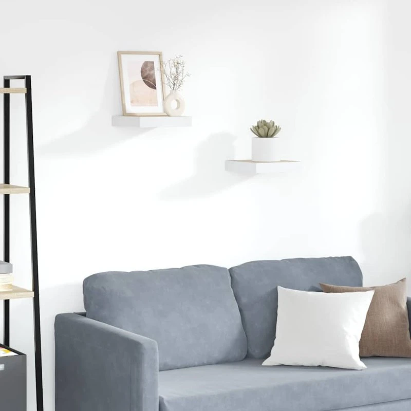 vidaXL væghylder 2 stk. 23x23,5x3,8 cm MDF egetræ/hvid