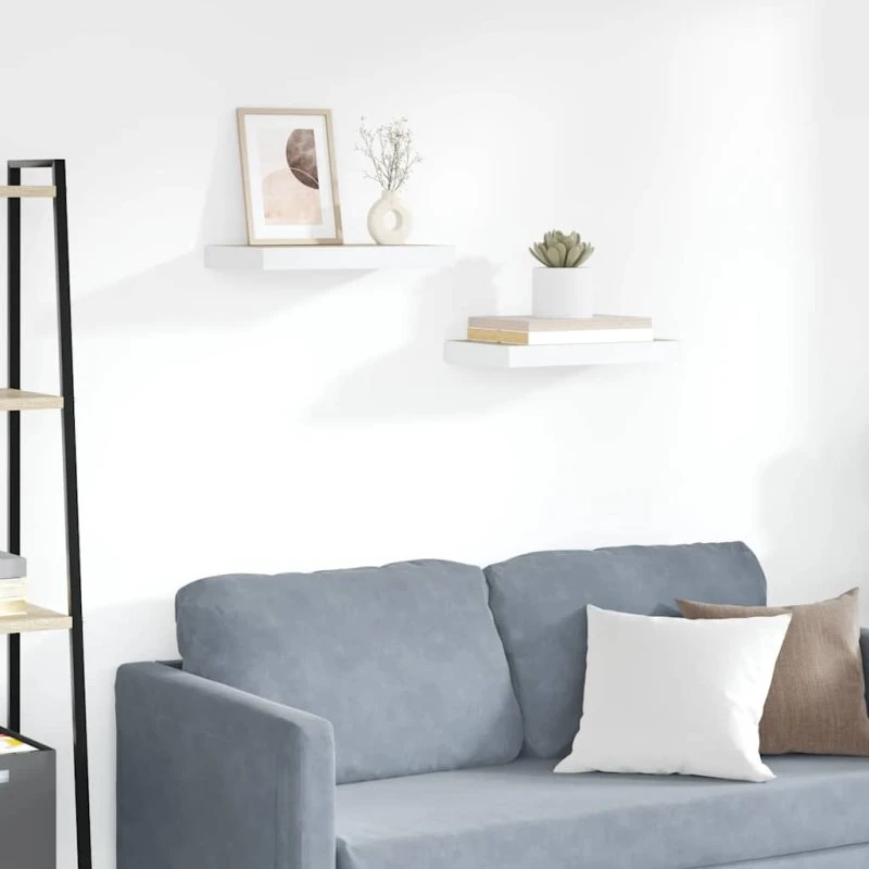 vidaXL væghylder 2 stk. 50x23x3,8 cm MDF egetræs/hvid