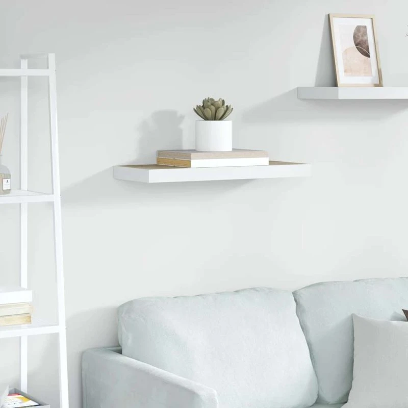 vidaXL væghylde MDF 60x23,5x3,8 cm egetræ/hvid
