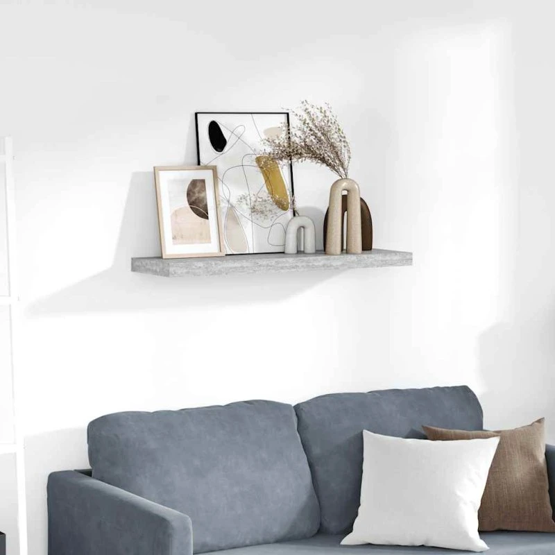 vidaXL væghylde 80x23,5x3,8 cm MDF - betongrå