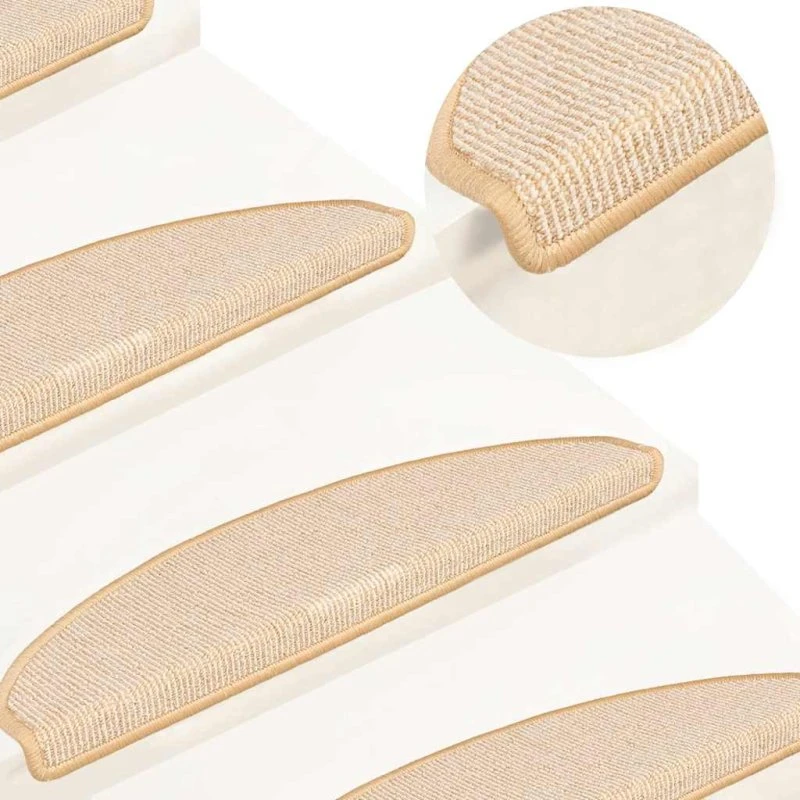 vidaXL trappemåtter 15 stk. 65x21x4 cm halvrunde hvid/brun