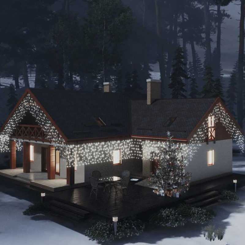 vidaXL Lysgardin 10 m 400 LED 8 funktioner – kold hvid