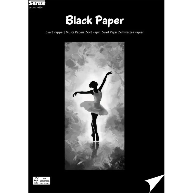 Sense A4 sort karton 160 g - 30 ark