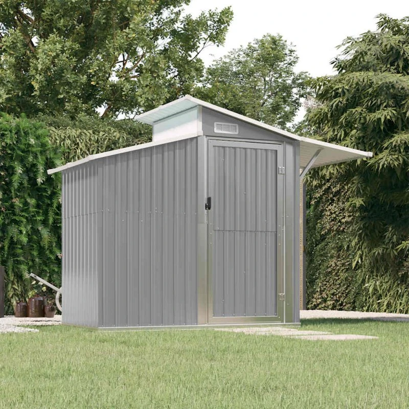 vidaXL haveskur 270x130x208,5 cm galvaniseret stål, grå