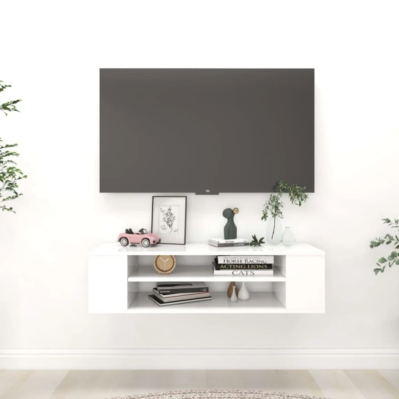 vidaXL væghængt TV-bord 100x30x26,5 cm hvid