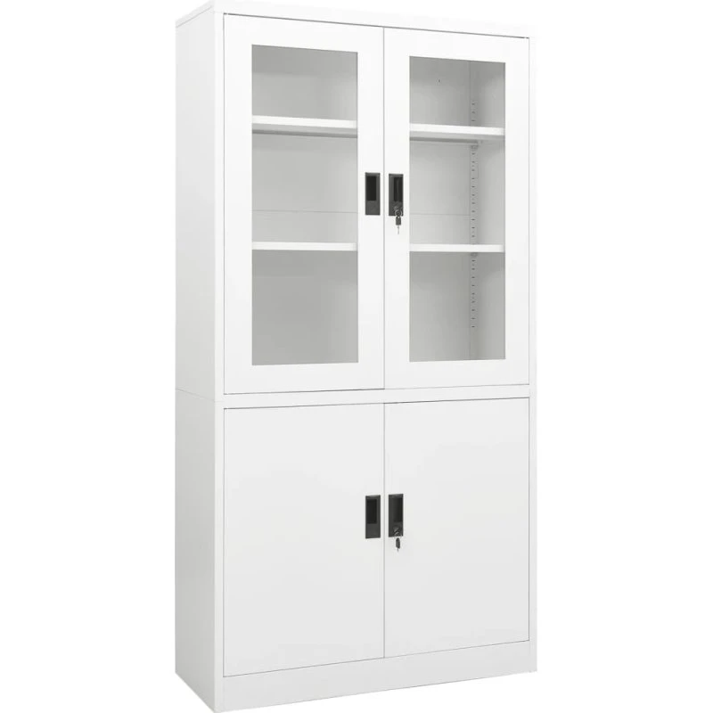 vidaXL kontorskab 90x40x180 cm stål - hvid