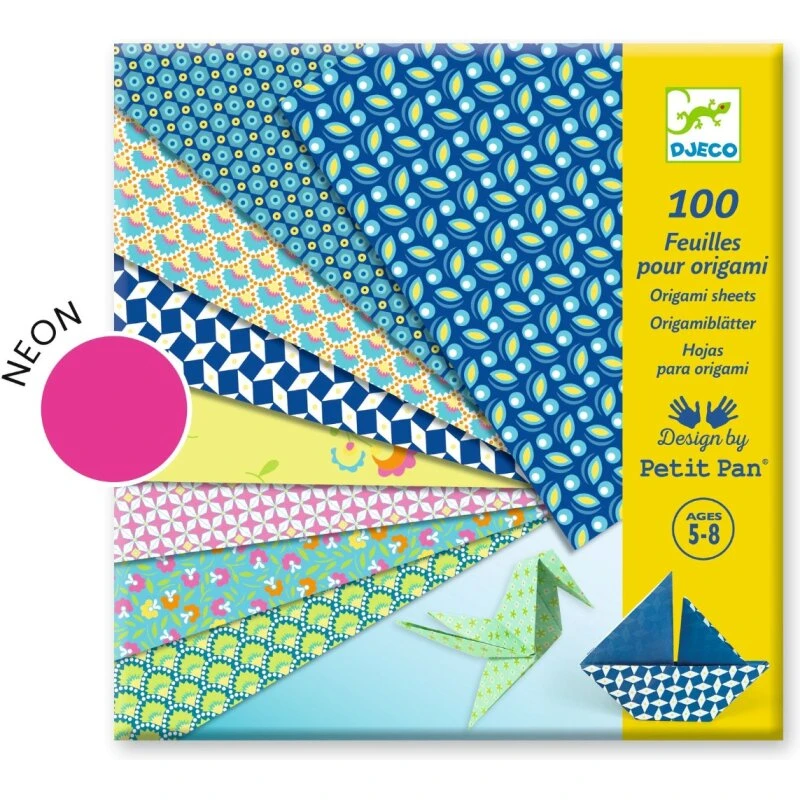 Djeco Origami Natsu – 100 ark, 21x21 cm