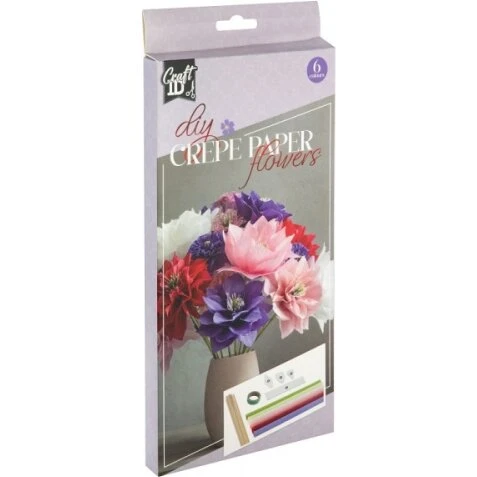 Crepepapir Flowers Set - 6 ark 14x30 cm