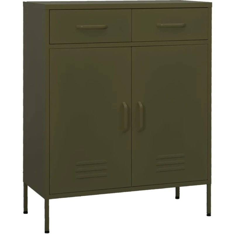 vidaXL opbevaringsskab 80x35x101,5 cm stål olivengrøn