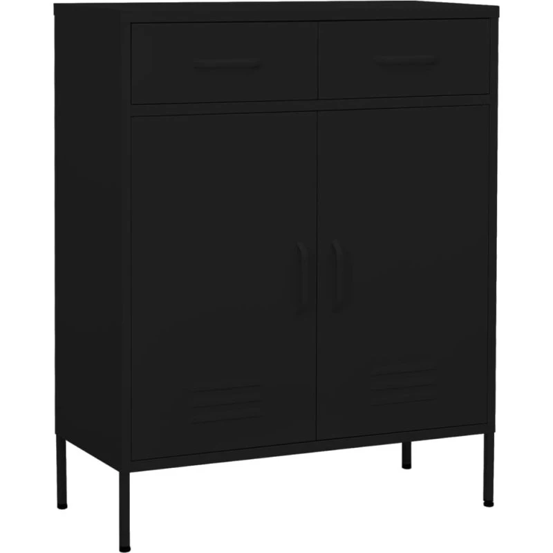 vidaXL opbevaringsskab 80x35x101,5 cm stål, sort