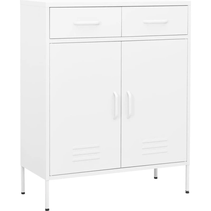 vidaXL opbevaringsskab i stål 80x35x101,5 cm - hvid