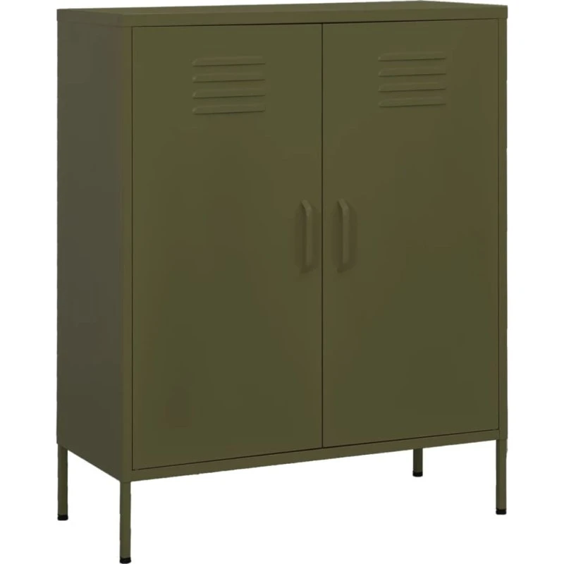 vidaXL opbevaringsskab i stål 80x35x101,5 cm – olivengrøn