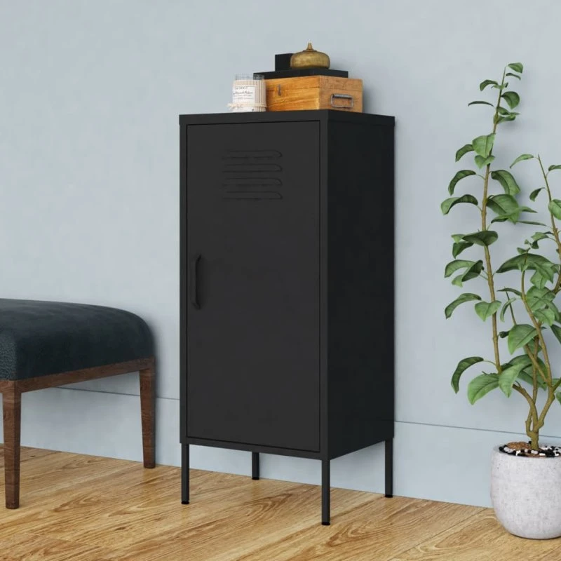 vidaXL opbevaringsskab i stål 42,5x35x101,5 cm – sort