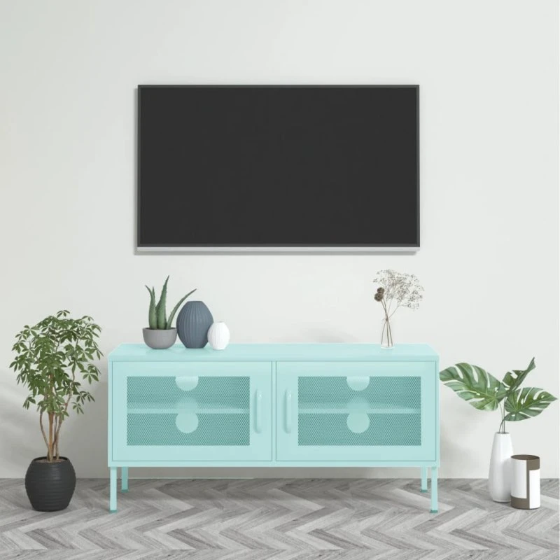 vidaXL TV-skab i stål 105x35x50 cm – Mintgrøn