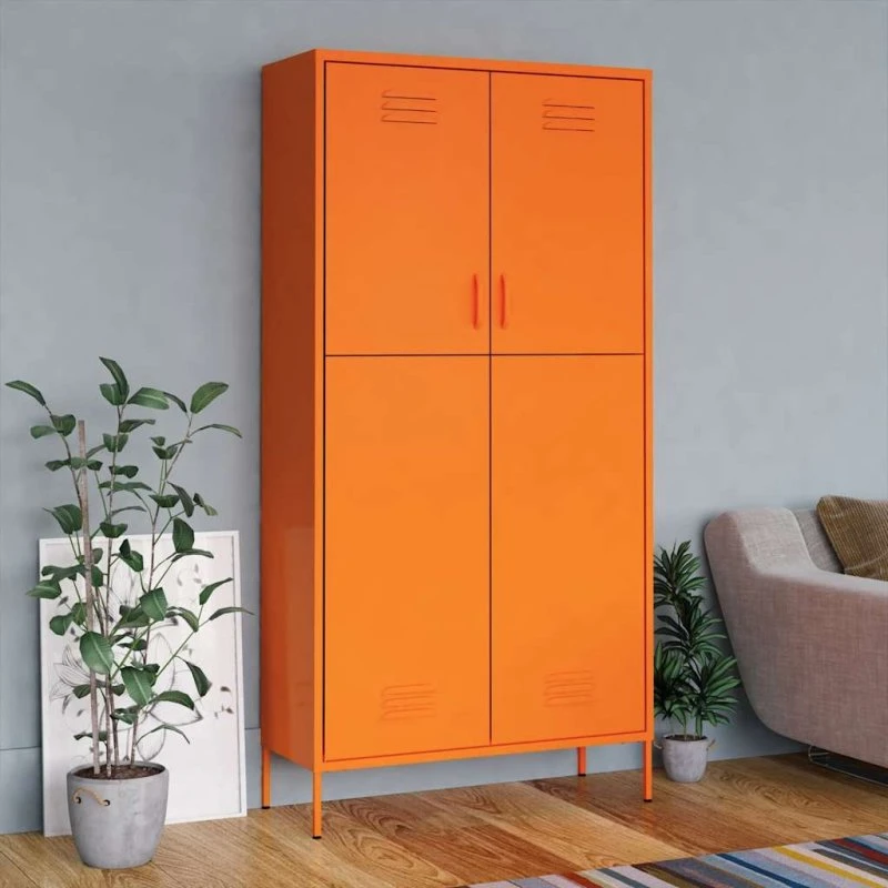 vidaXL klædeskab 90x50x180 cm i stål, orange