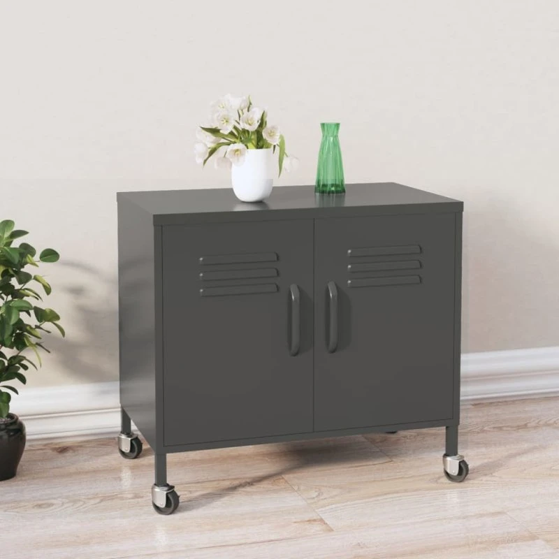 vidaXL opbevaringsskab 60x35x56 cm stål – antracitgrå
