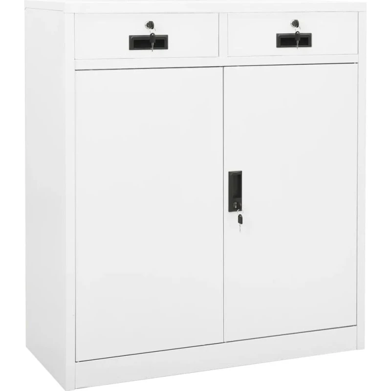 vidaXL kontorskab 90x40x102 cm stål hvid