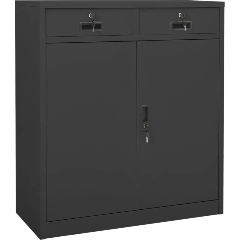 vidaXL kontorskab 90x40x102 cm stål antracitgrå
