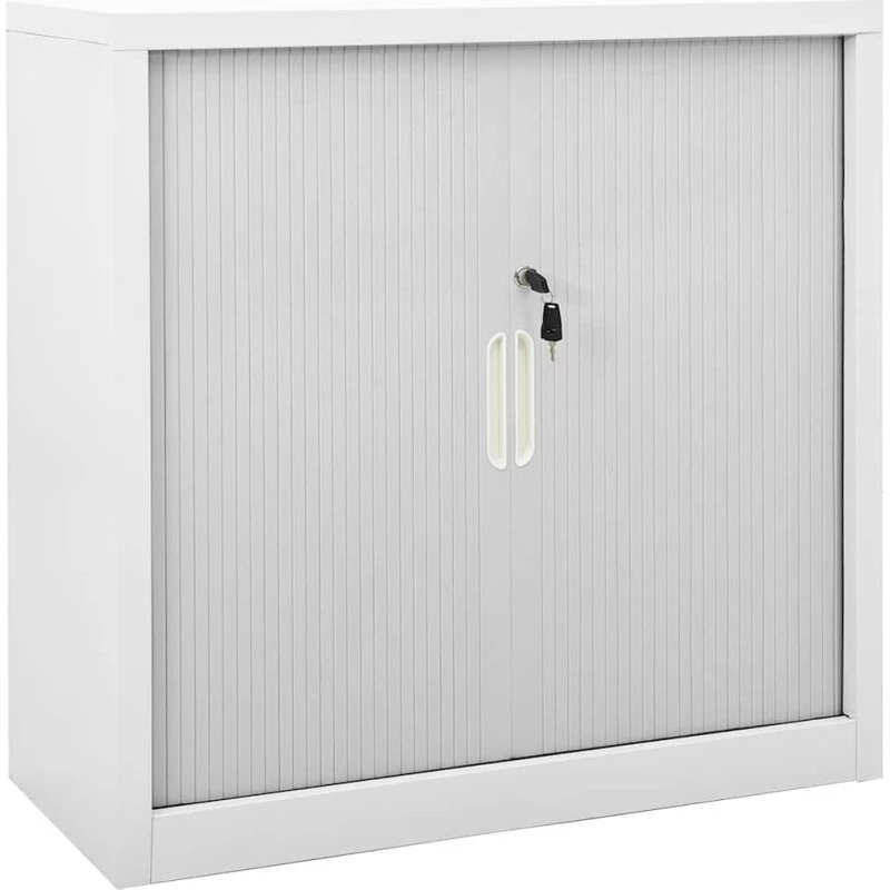 vidaXL skab med skydelåger 90x40x90 cm - stål/grå