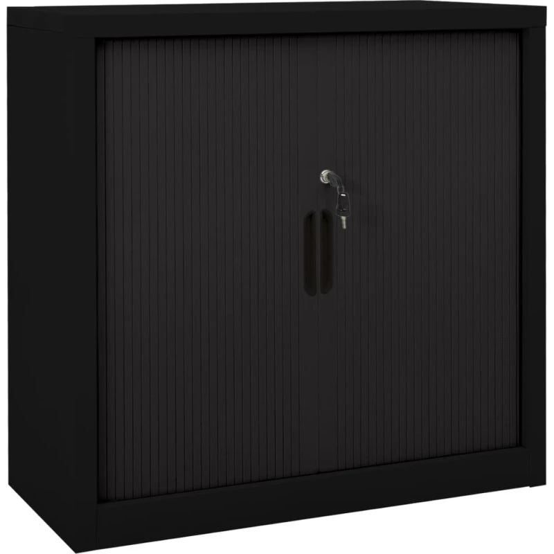 vidaXL skab med skydelåger 90x40x90 cm stål sort