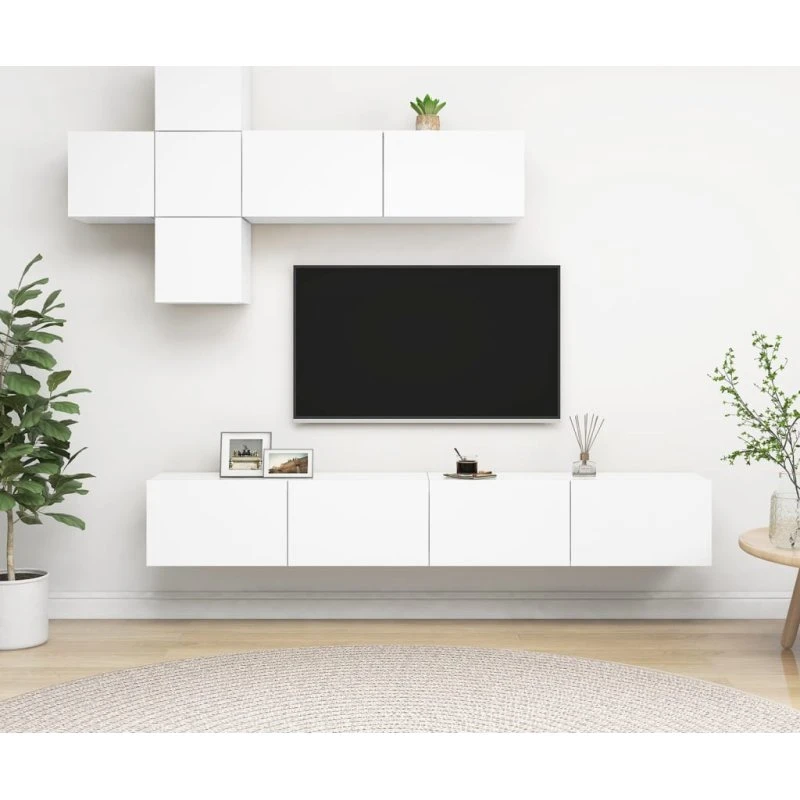 vidaXL TV-skabssæt 7 dele 100 cm konstrueret træ, hvid