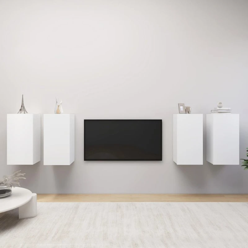vidaXL væghængte tv-borde 4 stk. 30,5x30x60 cm hvid