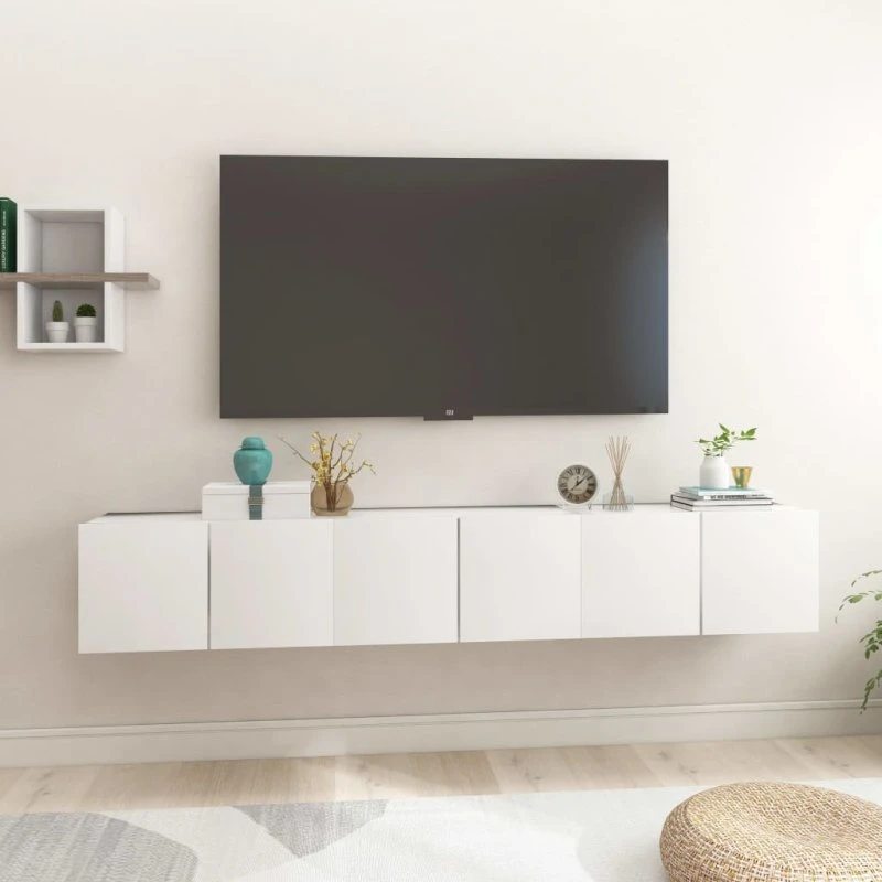 vidaXL væghængte tv-skabe 3 stk. 60x30x30 cm – hvid