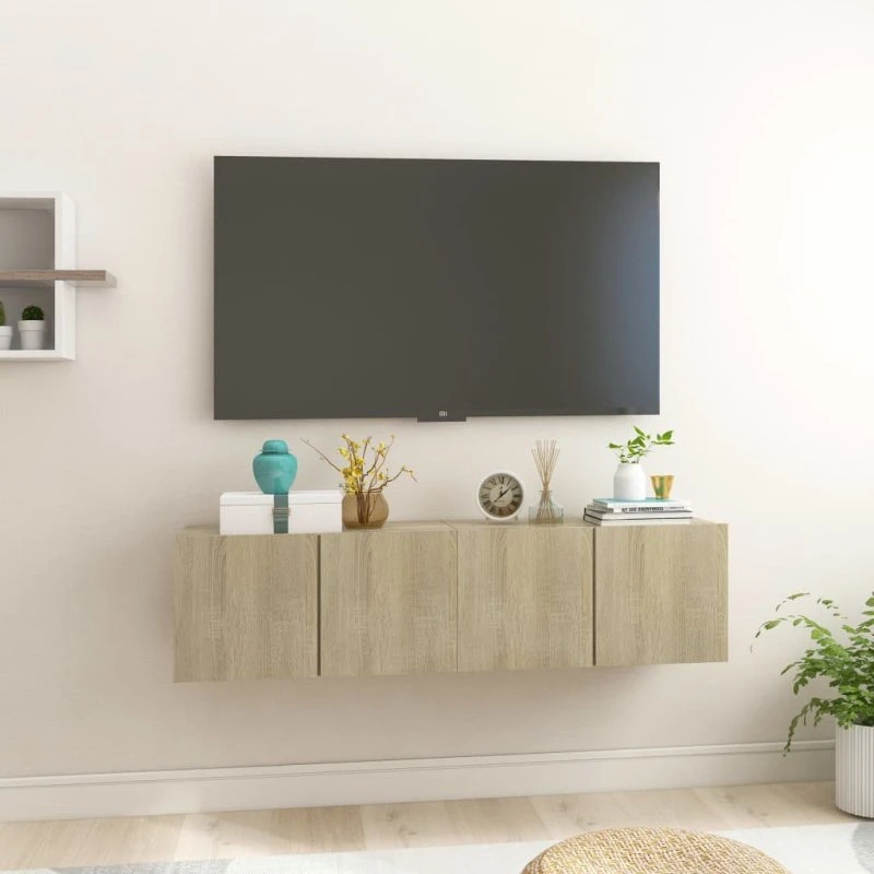vidaXL væghængte tv-skabe 2 stk. 60x30x30 cm Sonoma-eg