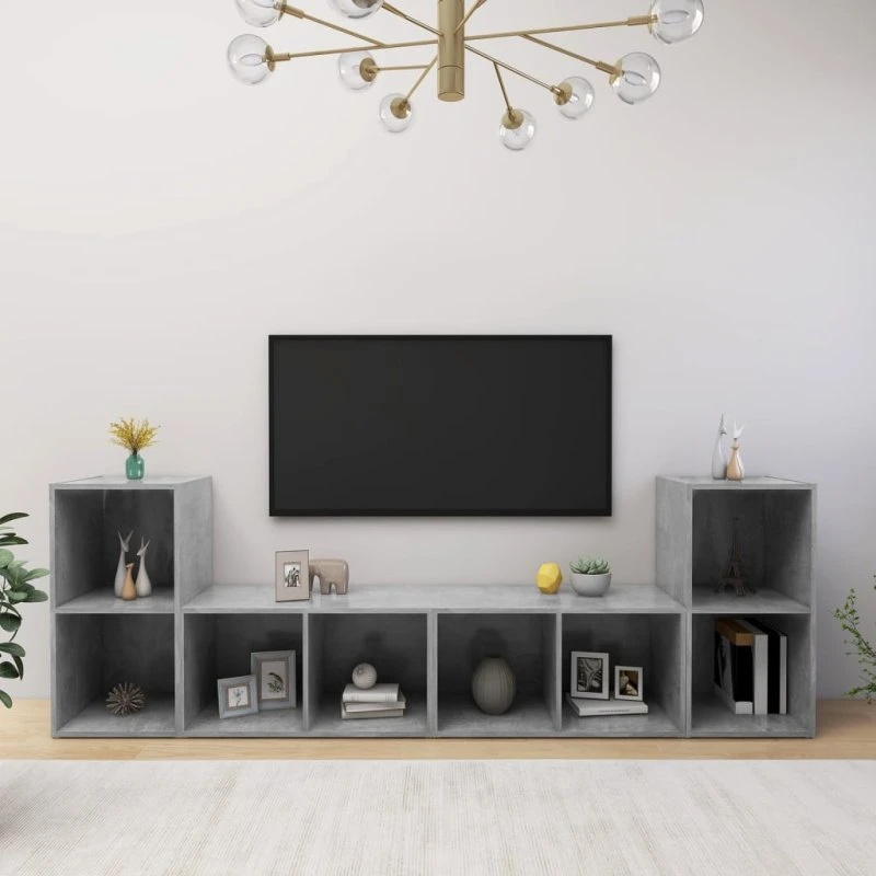 vidaXL TV-skabe 4 stk. 72x35x36,5 cm betongrå
