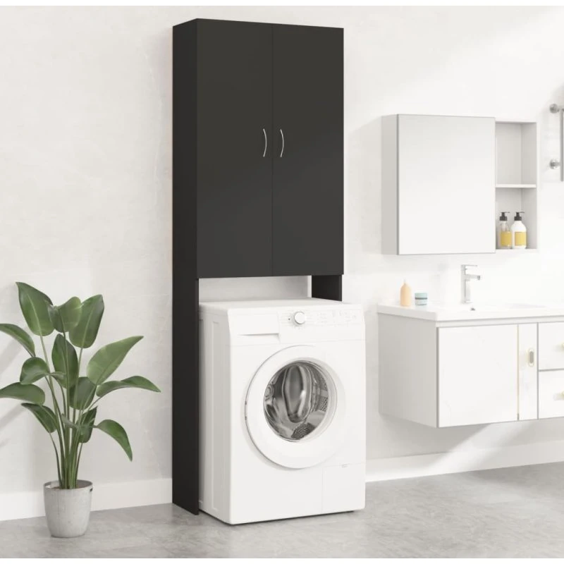 vidaXL vaskemaskineskab 64x25,5x190 cm sort
