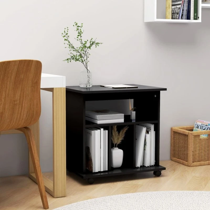 vidaXL rulleskab 60x45x60 cm - sort konstrueret træ
