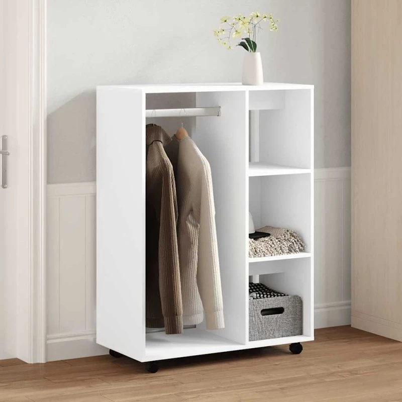 vidaXL klædeskab 80x40x110 cm konstrueret træ hvid
